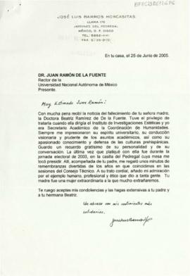 Condolencias de José Luis Barros Horcasitas