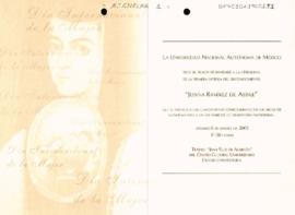 Invitación a la ceremonia de entrega del Reconocimiento Juana Ramírez de Asbaje