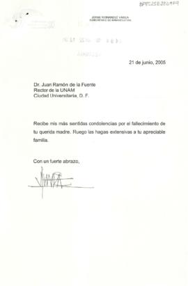 Condolencias de Jorge Fernández Varela