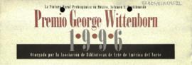 Cintillo del Premio George Wittenborn. 1996