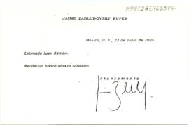 Condolencias de Jaime Zabludovsky Kuper