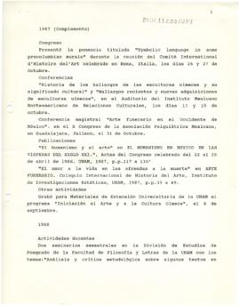 Informe de actividades académicas 1987-1989