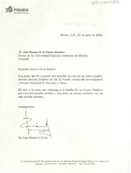 Condolencias de Luis Ramírez Corzo