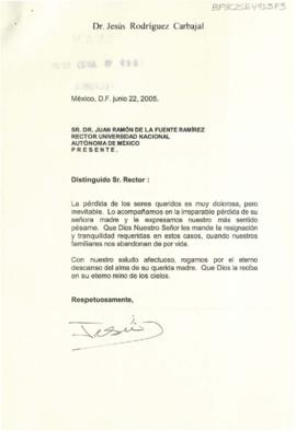 Condolencias de Jesús Rodríguez Carbajal