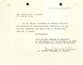 Felicitaciones de Manuel Fernández de Velasco