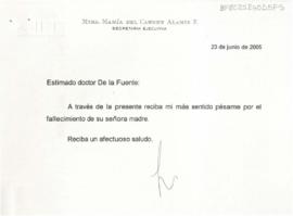 Condolencias de María del Carmen Alanís F.