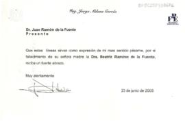 Condolencias de Jorge Aldana García