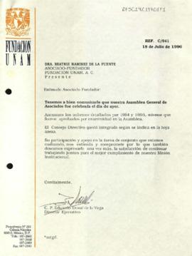 Oficio de la Fundación UNAM
