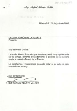 Condolencias de Rafael Aburto Valdés