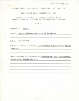 Informe anual de actividades académicas 1989