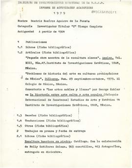 Informe de actividades académicas 1979