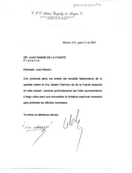 Condolencias de Arturo González de Aragón