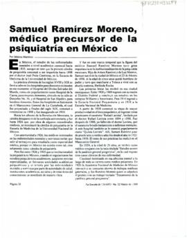 Samuel Ramírez Moreno, médico precursor de la psiquiatría en México