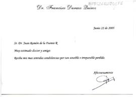 Condolencias de Francisco Durazo Quiroz