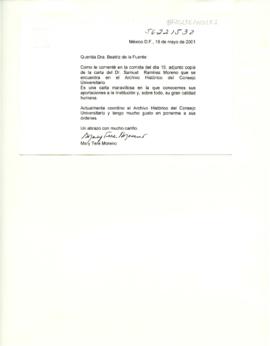 Remisión de carta de Samuel Ramírez Moreno