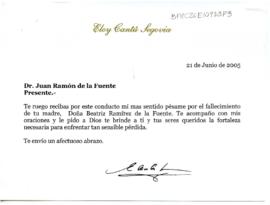 Condolencias de Eloy Cantú Segovia